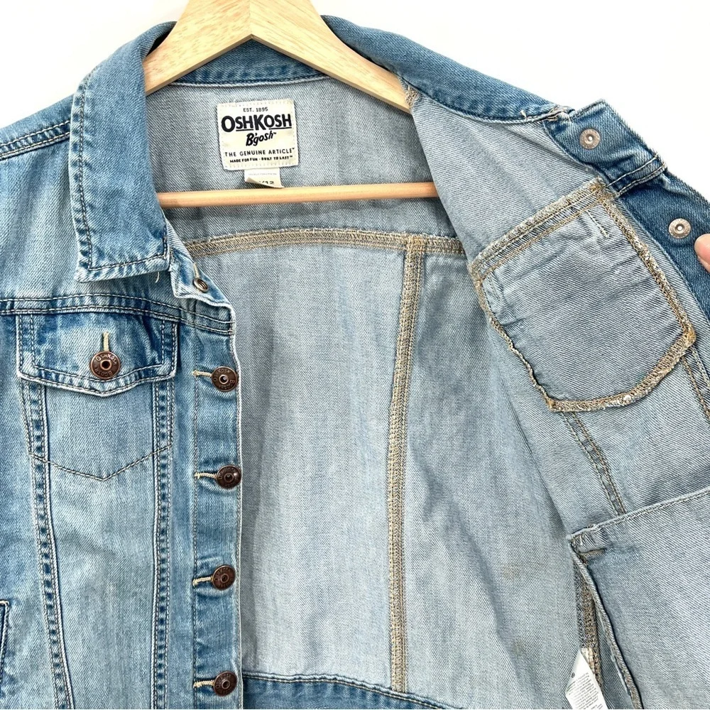 OSH KOSH B'GOSH Kid's Blue Denim Jean Jacket Size 10-12